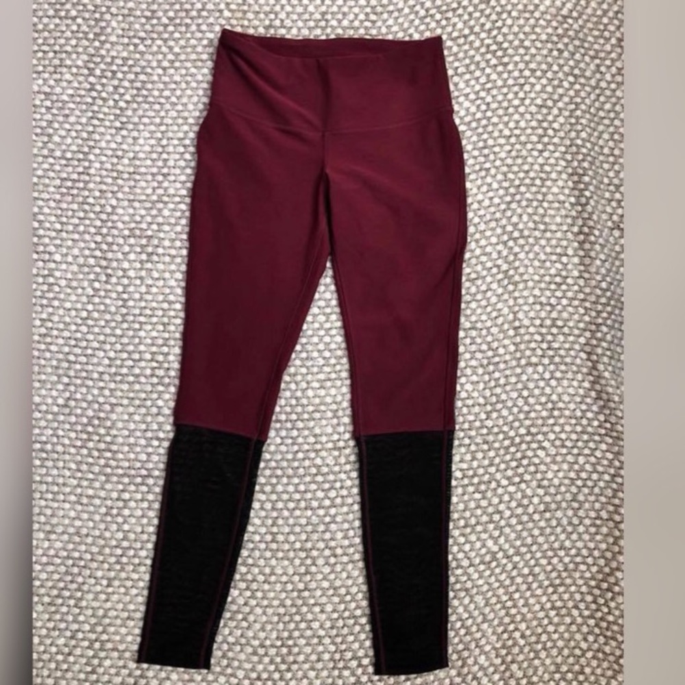 Maroon Leggings with Mesh